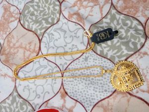Gold Heart Pendant with Chain