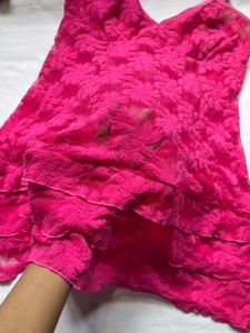 Vibrant Pink Lace Nightie &amp; Thong Set