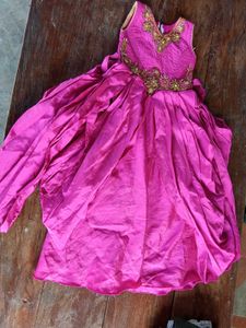 Pink Embellished stone&amp;beads  studded Party Dress