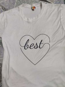 White 'Best Friends' Heart Graphic Tee