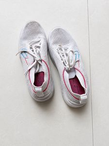 White  Sneakers with Pink &amp; Blue Accents