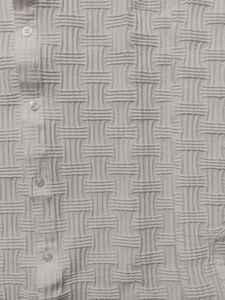 White Textured Button-Up casual Shirt
