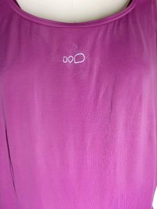 Purple One-Piece Swimsuit with Tunic Skirt