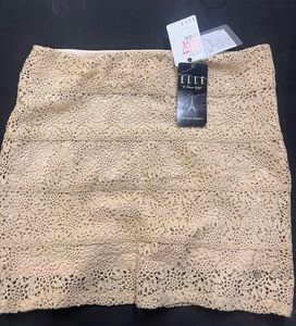 ELLE Lace Crochet Skirt | Brown/Beige