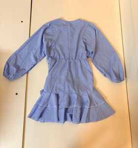 Blue Gingham Tiered Ruffle Dress
