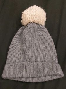 Grey Beanie Winter Hat with PomPom