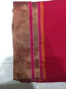 pure cotton red saree