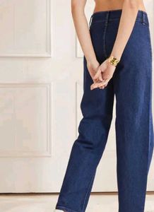 High-Waisted Wide-Leg Denim Jeans