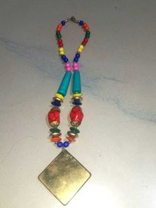 Colorful Beaded Pendant Necklace
