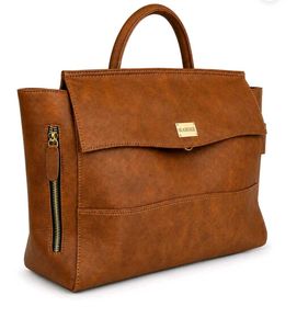 Stylish Tan Faux Leather Handbag