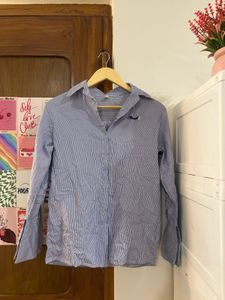 Striped Blue Button-Up Shirt