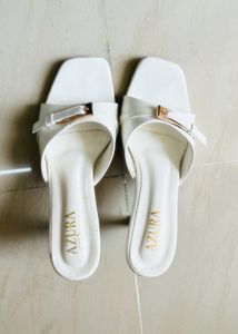 Stylish White Mule Heels