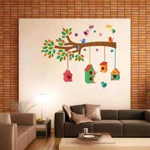 'Bird House on A Branch Wall Sticker ( PVC Vinyl )