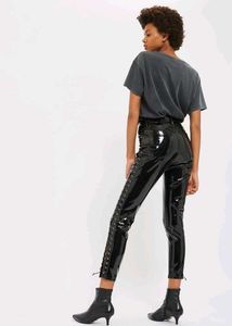 TOPSHOP MOTO Lace-Up Vinyl Pants