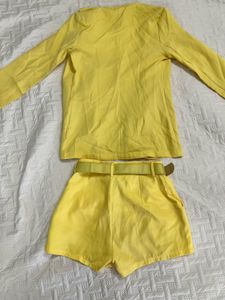 Yellow Blazer and Shorts Set