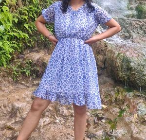 Blue floral dress