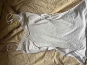 White Lace Trim Cami Top