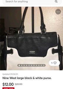Nine West Black & White Purse (Made in China)