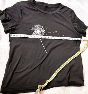 3xl Black Dandelion Graphic T-Shirt