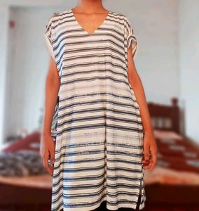 Striped V-Neck Tunic Top