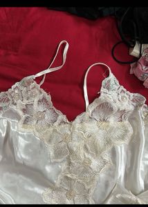 Elegant White Lace Chemise