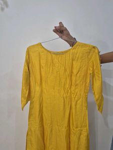 Yellow Embroidered Kurta with Pants