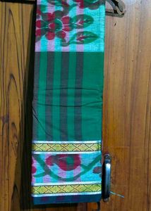 Green Cotton Saree new