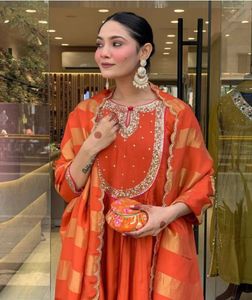 Elegant Orange Kurta Set with Dupatta