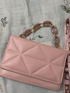 Chic Pink Quilted Shoulder Bag with Chain