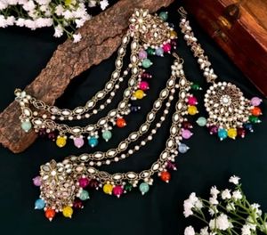 Designer Indian Multi-Color Bahubali Jhumka with c