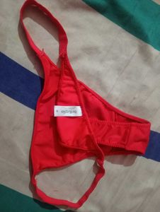 Red Rhinestone Thong combo M size