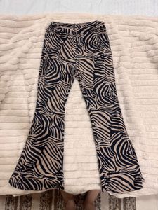 stretchable Zebra Print Flared Pants