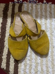 Yellow Suede Sandals