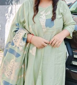 Elegant Light Green Kurta Set with Dupatta