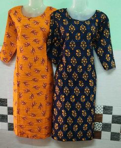Printed Cotton Kurtis - Set of 2 -(hip 46)