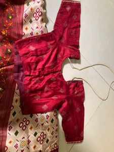 Red Embroidered Saree with Blouse