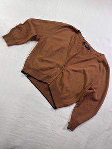 Brown V-Neck Cardigan