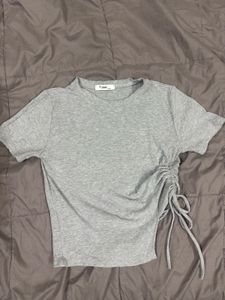 Grey Ruched T-Shirt