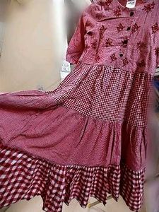 Utsa Westside Gingham Embroidered dress