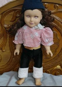 Vintage Doll with Checked Top