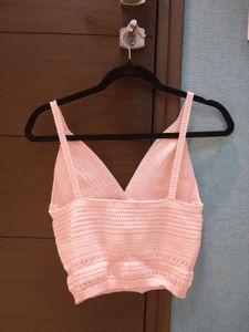 Cute Pink Crocheted Crop Top