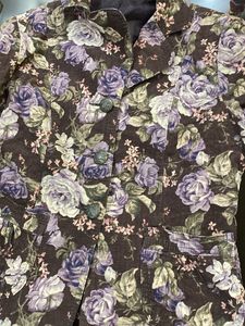 Floral Print Corduroy Jacket