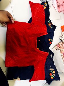 Navy Blue Embroidered choli