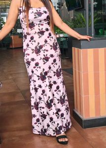 Elegant Floral Print Maxi Dress