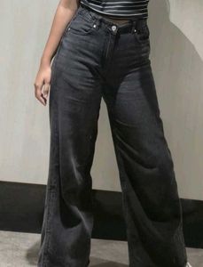 Stylish Wide Leg Black Jeans