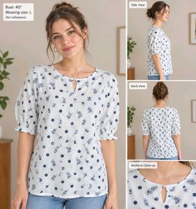 Elegant White Floral Print Top