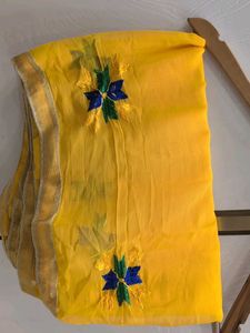 Vibrant Yellow Embroidered dupatta