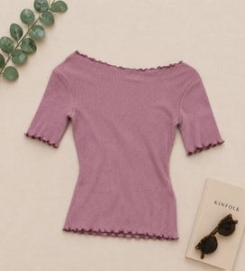 Ribbed Lettuce Hem Top