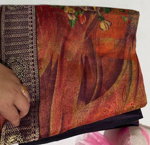 floral print multicolor saree