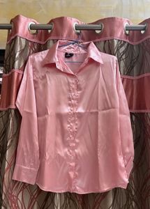 Elegant Satin Button-Up Shirt